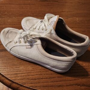 Keds Off-White Canvas Sneakers Tan Striped